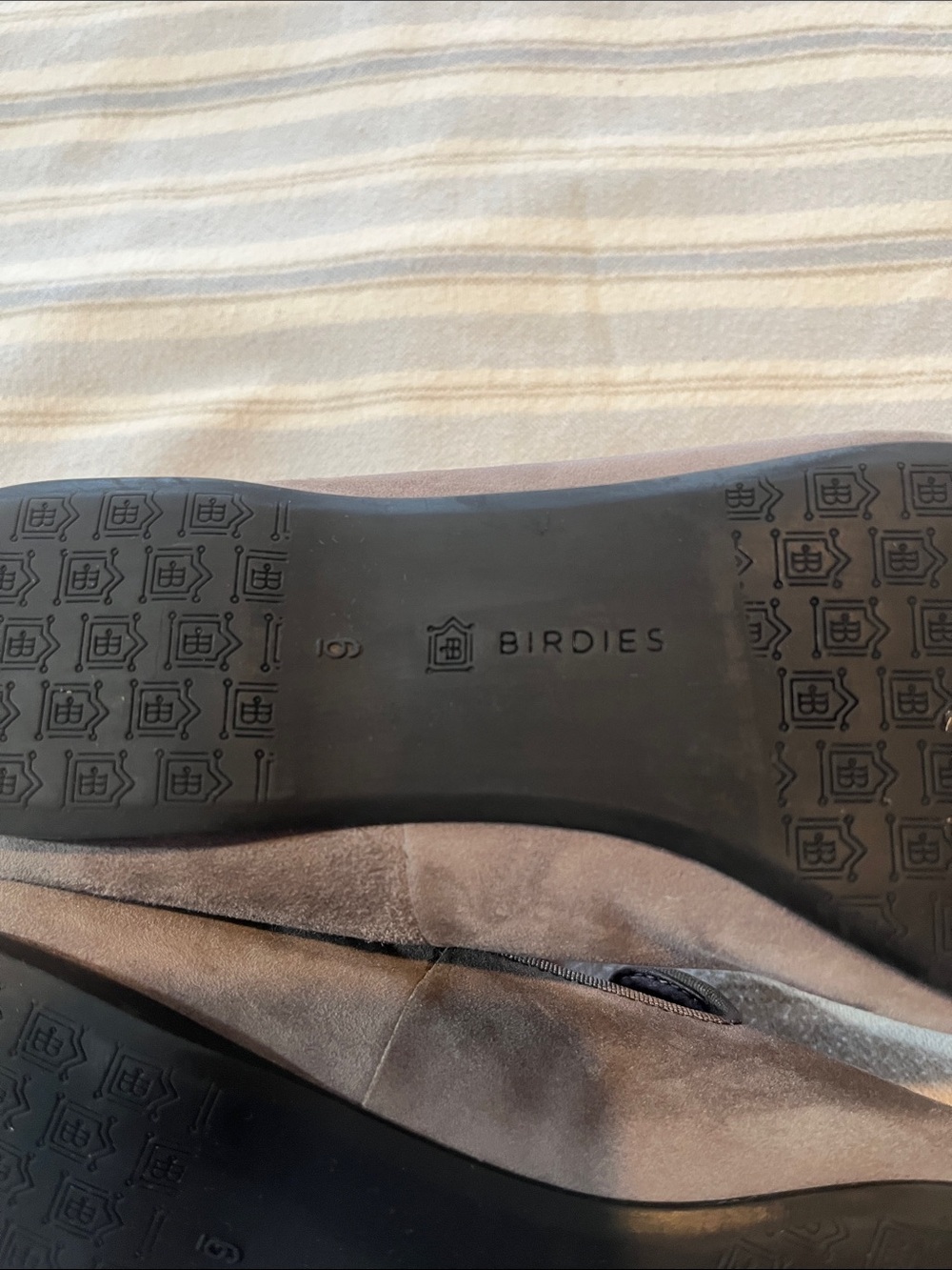 Grey Suede Birdies Slip On Shoes - Picture 7 of 8